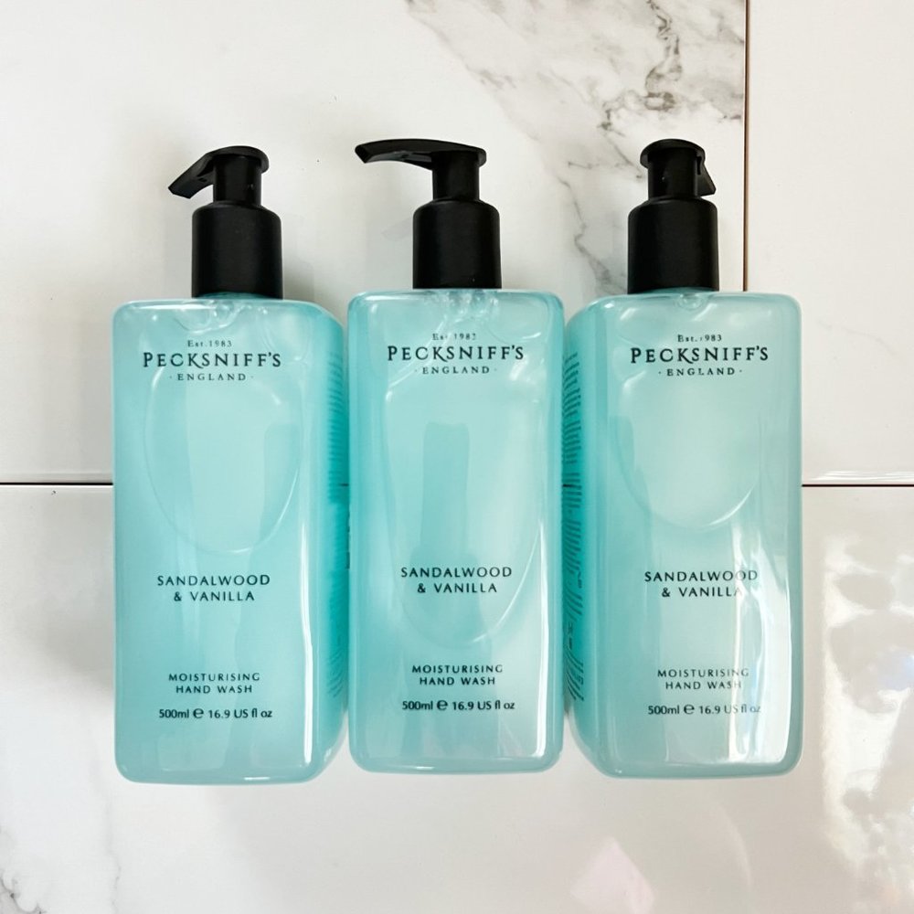 NEW 3x Pecksniffs Sandalwood Vanilla Moisturizing Liquid Soap, 16.9 fl oz